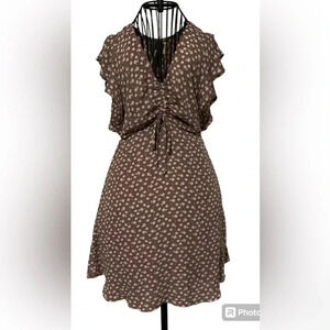 Monteau dress, Purple with cream floral print - Size Small
